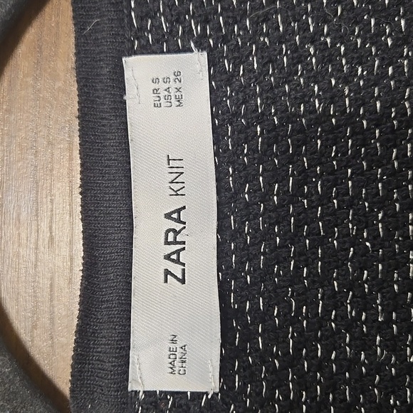 Zara-Knit Gold Metallic Thread Longline Open Front Cardigan Sweater-Size S - Picture 4 of 17